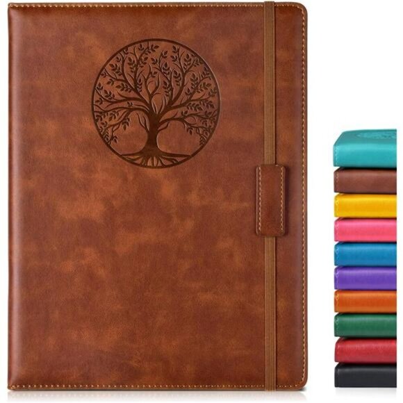 Leather Journal Notebook A4 Lined Hardcover Travel Business School Writing Gift - Picture 1 of 7